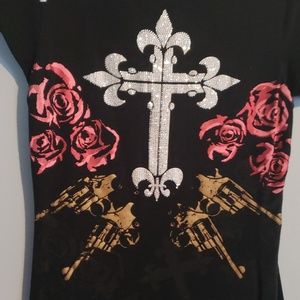 Bling black pull over top